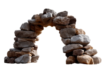Stone arch made of large rocks in natural arrangement
