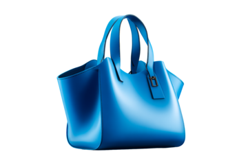 Sleek blue tote bag with modern design and elegant shape