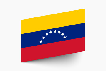Flag of Venezuela. Venezuela flag official colors tilted icon digital vector illustration design.
