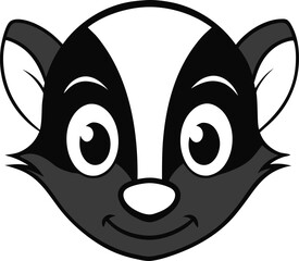 Obraz premium skunk head clipart vector on transparent