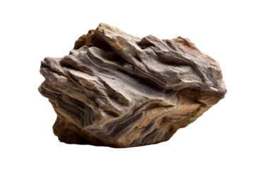 Unique naturally shaped rock with textured surface and rich colors