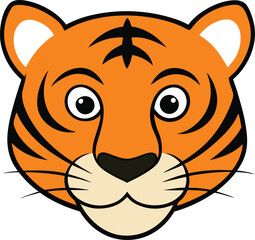 tiger head clipart vector on transparent