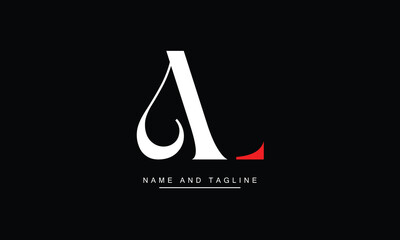 AL, LA, A, L Abstract Letters Logo Monogram