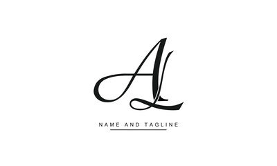 AL, LA, A, L Abstract Letters Logo Monogram
