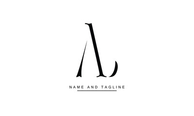 AL, LA, A, L Abstract Letters Logo Monogram