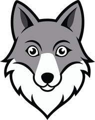 wolf head clipart vector on transparent