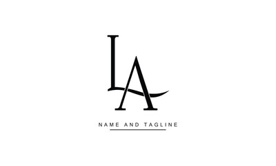 AL, LA, A, L Abstract Letters Logo Monogram