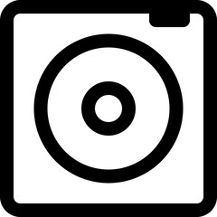 Music Player Button Icon - Simple Flat Icon Outlined 