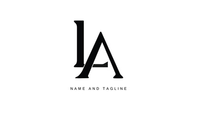 AL, LA, A, L Abstract Letters Logo Monogram