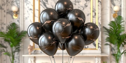 Black balloon on a white background. Ballons 