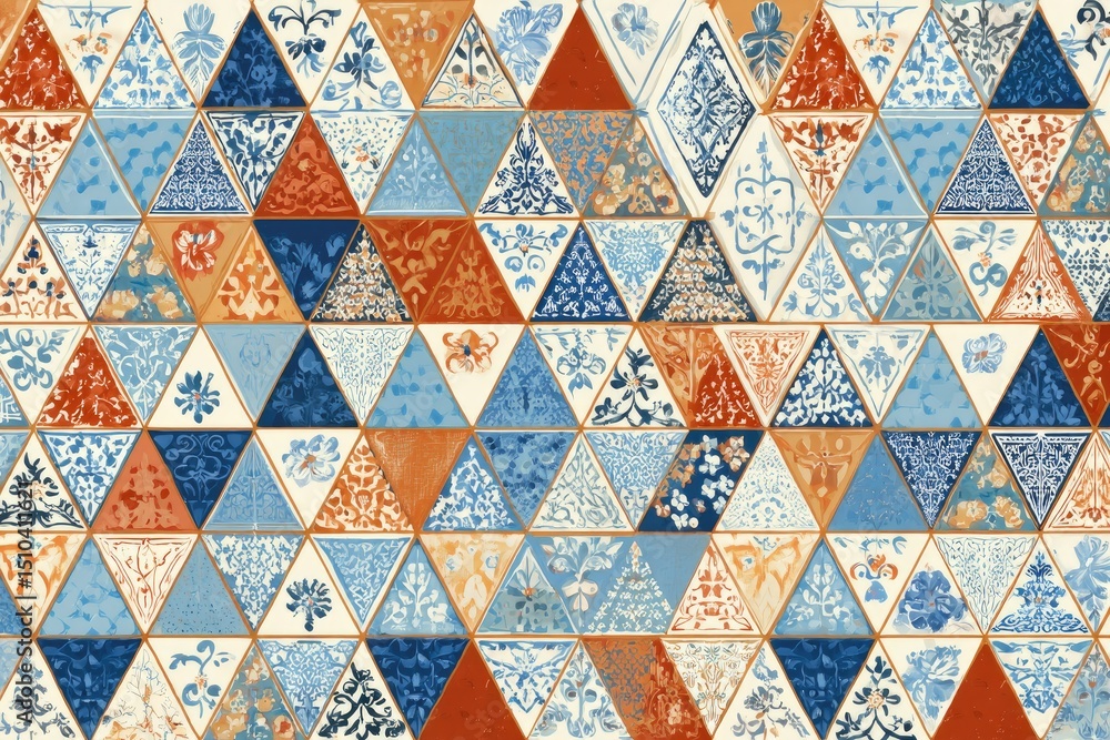 Aufkleber triangular pattern: a visually appealing collection of meticulously arranged triangles showcasing an