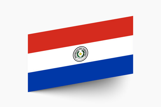 Flag of Paraguay. Paraguay flag official colors tilted icon digital vector illustration design.