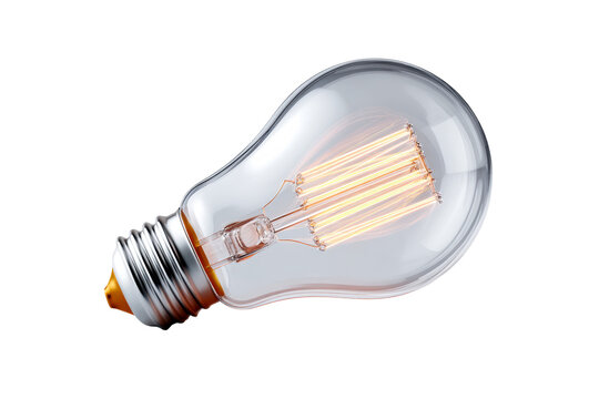Vintage Edison light bulb with transparent background for design - Powered by Adobe