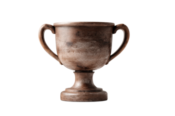 Award trophy with two handles on transparent background