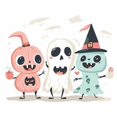 Obraz premium Kawaii Halloween Candy Parade.