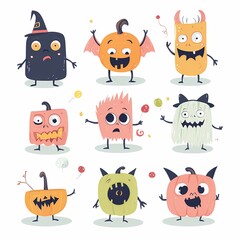 Obraz premium Kawaii Halloween Candy Parade.