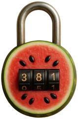 Watermelon Combination Lock, transparent background png