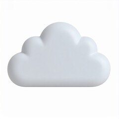 3D Render of a Fluffy White Cloud on White Background