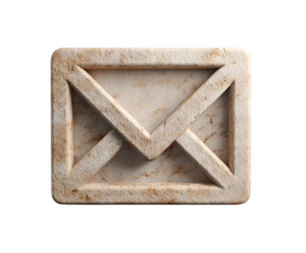 Stone email icon isolated on transparent background