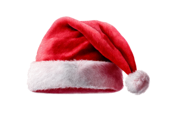 Red Christmas hat with white trim, festive winter accessory