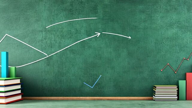 Education Growth:  Books and Charts Illustrating Academic Success and Progress