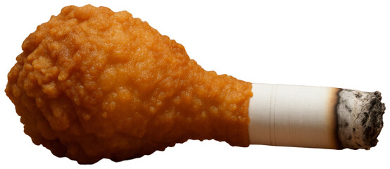 Fried food shaped like a burning cigarette, transparent background png