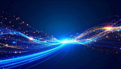 Obraz premium Abstract Light Trails and Particles Flowing