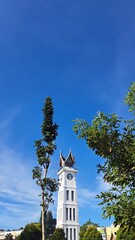 church tower in the city