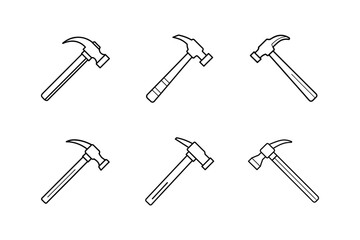 hammer line art vector illustration