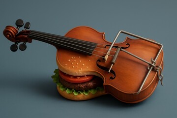 Fototapeta premium Violin trapped in a burger