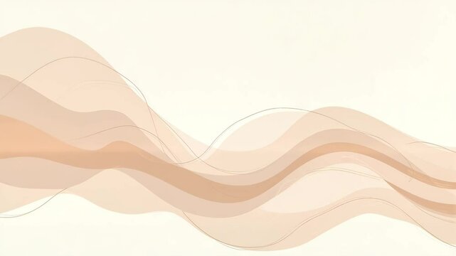 Abstract wavy shapes in soft peach tones on a light background  