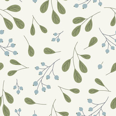 Hand drawn berries seamless pattern. Vector illustration can be used for fabrics, wallpaper, web, invitation, card.