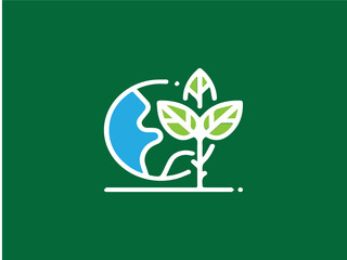 The image depicts a stylized icon representing environmental sustainability and nature.