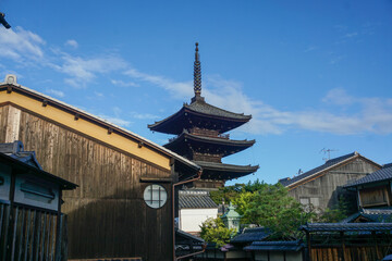 Obraz premium 京都を代表する東山の八坂の塔のイメージ