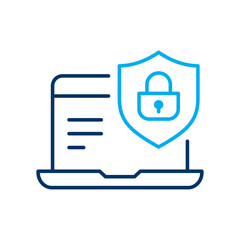 Computer protection icon. Symbol of secure access. Vector illustration. Editable stroke.