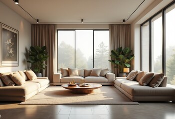 contemporary living room minimalist decor stylish interior design open space elegant furnishings natural light modern aesthetic, furniture, style, sofa, table