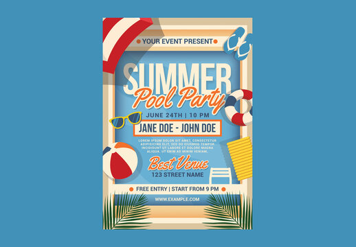 Summer Pool Party Flyer