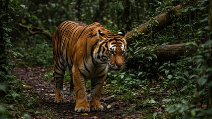 Obraz premium Sumatran Tiger AI Generated Wildlife Illustration