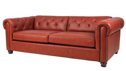 Red Antique Chesterfield Sofa PNG Vintage Luxury Furniture