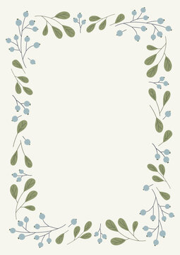 Elegant frame with berries. Perfect for wedding invitations, postcards, decor, girl celebrations and more. A4 sheet proportion.