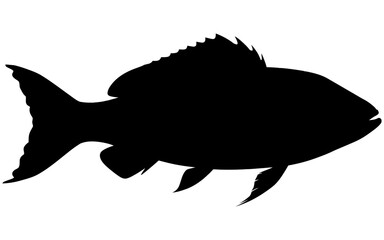 Silhouette vector of a fish predator.