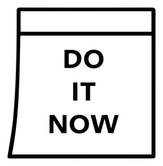 Bold Reminder: 'Do It Now' Calendar Page for Immediate Action and Success