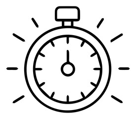 Classic Stopwatch Icon for Time Management and Efficiency Concepts