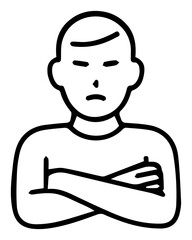 Grumpy Guy with Folded Arms: Expressing Discontent Through Simple Lines