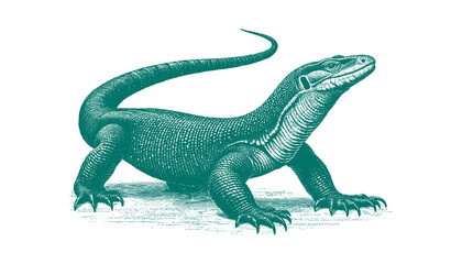 Fototapeta premium Ackie Monitor lizard vector