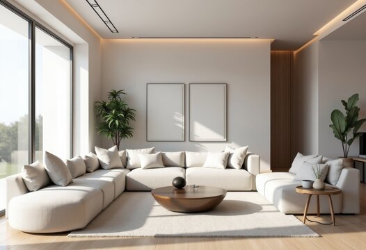modern minimalist living room design elegant accent lighting sleek furniture clearn lines, interior, decor, simple, home, space, table, chair, sofa, shelf