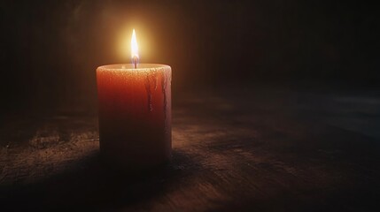 calm glowing candle flame in a dark background symbolizes cultural peace, memorial light, and quiet remembrance in soft atmospheric tones