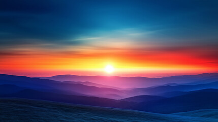 Fototapeta premium Stunning sunrise with glowing solar eclipse and soft focus horizon, capturing the beauty of a celestial event with dramatic lighting and atmospheric effects.