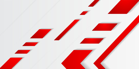 Minimalist vector background with dynamic red geometric shapes on a clean white gradient. Perfect for tech, innovation, and corporate design themes.