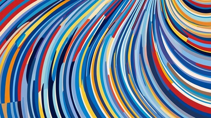 Vibrant Abstract Lines Creating Dynamic Motion and Colorful Flow in Blue and Red Tones